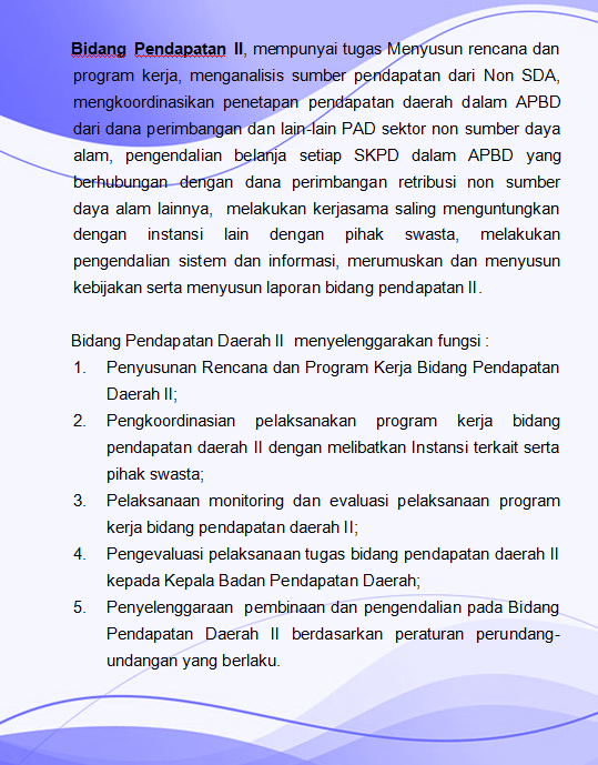 TUGAS DAN FUNGSI BIDANG PENDATAAN II